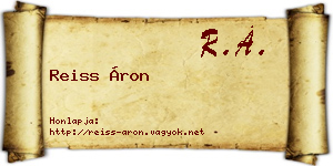 Reiss Áron névjegykártya